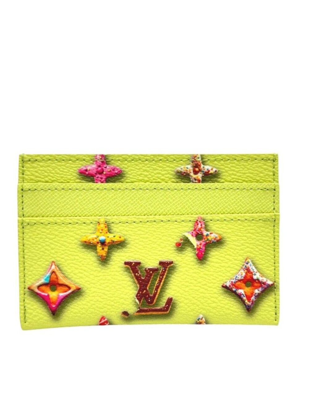 Louis Vuitton Card Case Holder Double Leather Pistachio Green